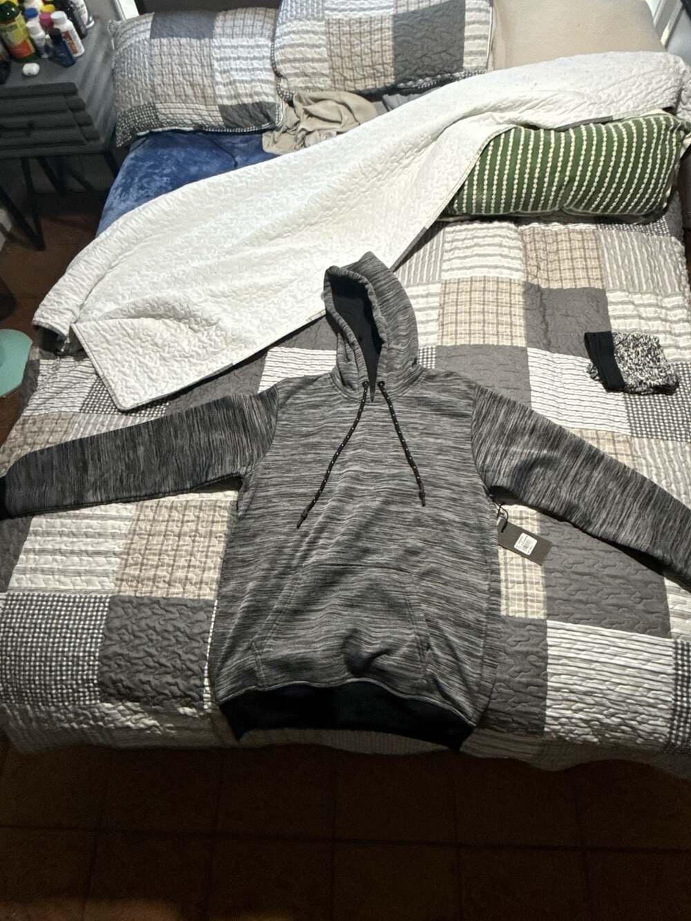 Steve's Jeans Men's Grey Space Dye Marled Knit Pullover Hoodie